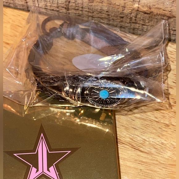 💕 GIFTED💕⭐️ Jeffree Star Jewelry Box & Brown Braided Leather Turquoise Bracelet - Picture 2 of 6